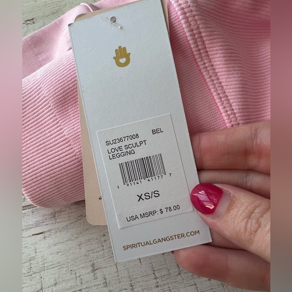 NWT Spiritual Gangster Women’s Love Sculpt 7/8 Leggings in Pink in size XS/S - Picture 5 of 5